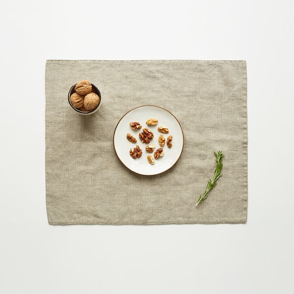 Beežist linasest riidest taldrik, 35 x 45 cm - Linen Tales