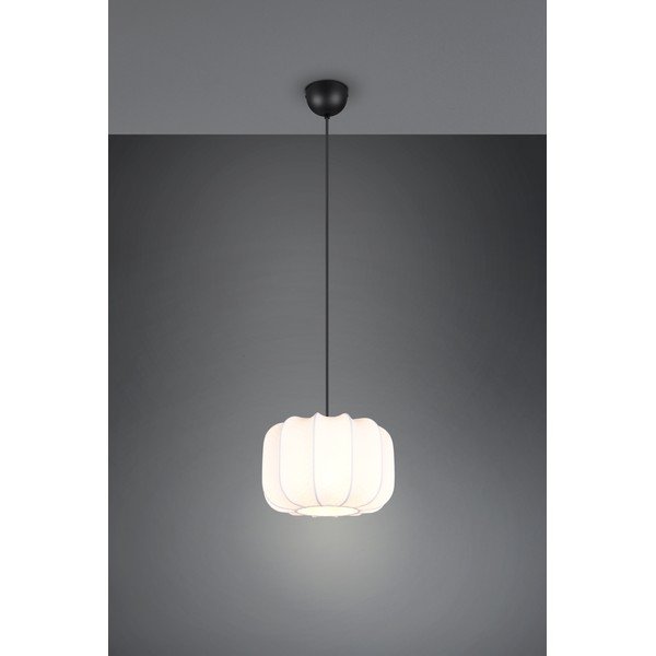 Valge metallist rippvalgusti tekstiilist varjuga ø 25 cm Madleine - Reality-image-2