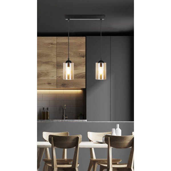 Must rippvalgusti klaasist lambivarjundiga 10x34 cm Bistro - Candellux Lighting-image-1