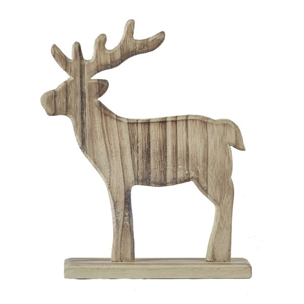 Dekorativní soška KJ Collection Reindeer Natural Wood