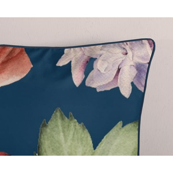 Tumesinine pikendatud satiin-puuvillast voodipesu kaheinimesevoodile 200x220 cm Fiori - Descanso-image-3