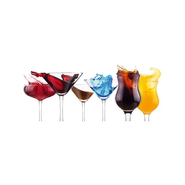 Skleněný obraz Splashing Cocktails, 30x80 cm
