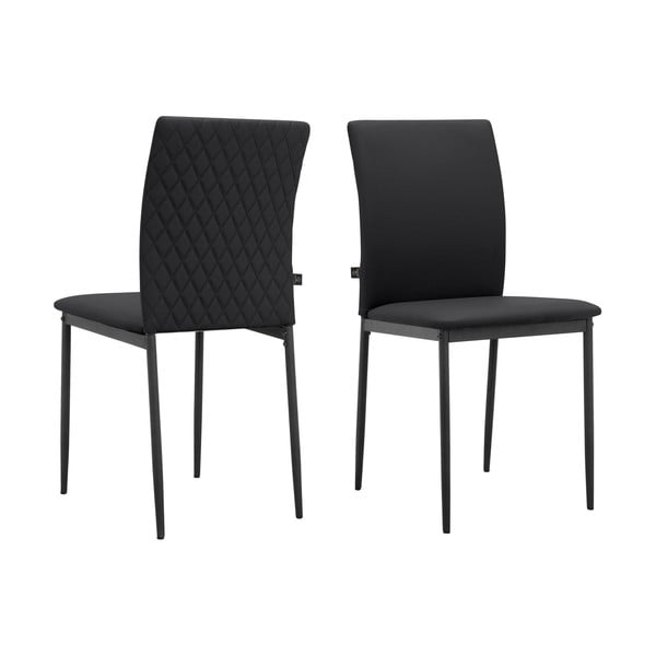 Mustad kunstnahast söögitoolid, 2 tk komplektis Pavia - Støraa-image-3