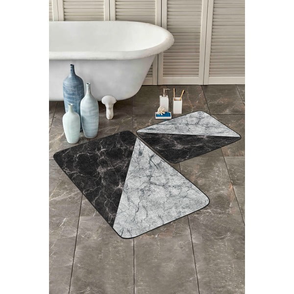 Must-valged vannitoamatid 2 tk 60x100 cm komplektis - Mila Home-image-3