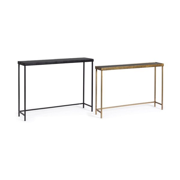 Mustad/kuldsed konsoollauad klaasist pealispinnaga, 26x107 cm, komplektis Yamir - Bizzotto-image-4