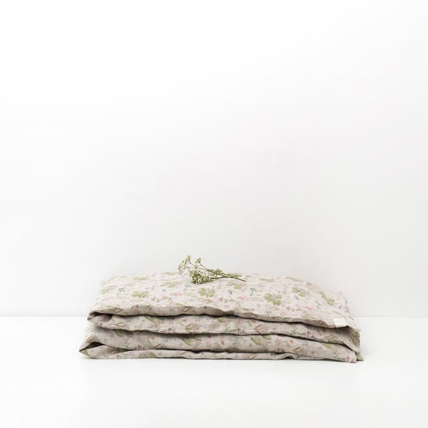 Laste beež linane voodipesu, Botany 140 x 200 cm - Linen Tales-image-3