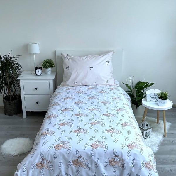 Helekollane puuvillane laste helendava efektiga voodipesu 140x200 cm Lion King "Best friends" - Jerry Fabrics-image-2