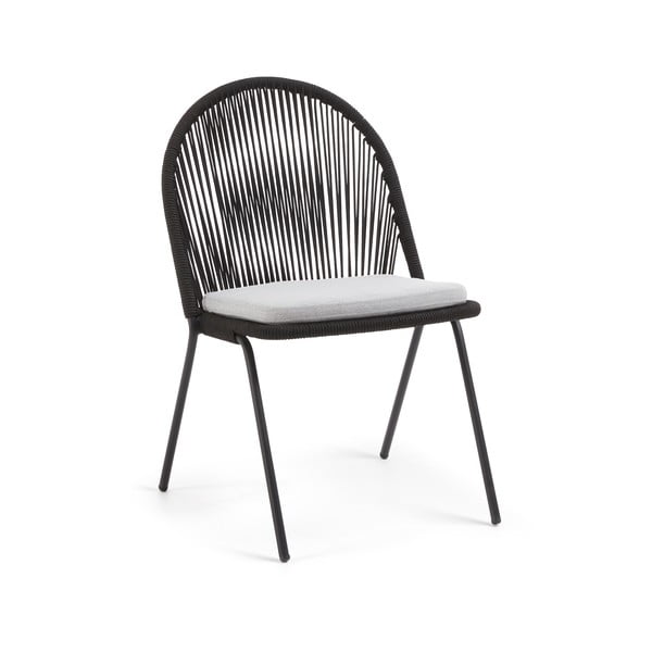 Černá zahradní židle s ocelovou konstrukcí Kave Home Stand