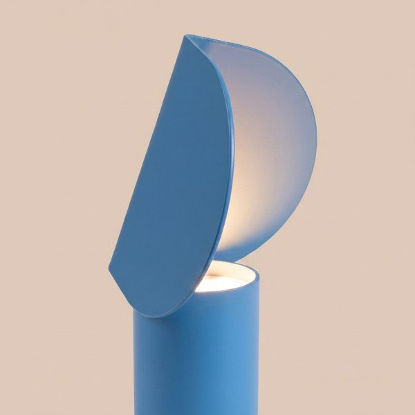 Helesinine alumiiniumist LED-laualamp (kõrgus 15 cm) BISCUIT - Thoro-image-3