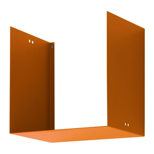 Oranžová kovová nástěnná polička Mi piace molto Geometric