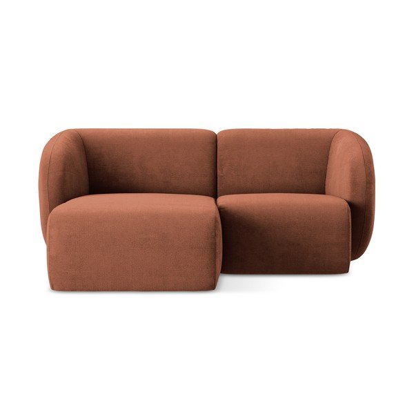 Terrakota värvi šenill-nurgadiivan (vasak nurk/diivanvoodiga) Lani - Makamii