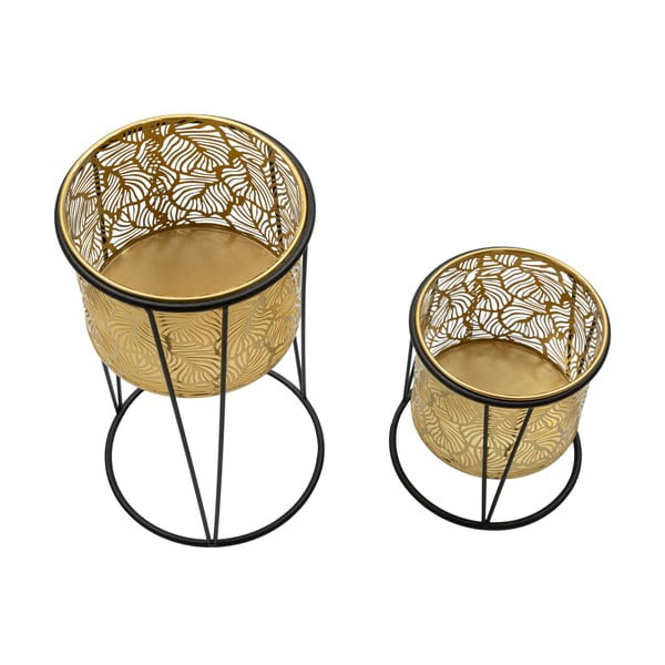 2 kuldse poti statiivi komplekt, kõrgus 40 cm Leavy - Mauro Ferretti-image-3