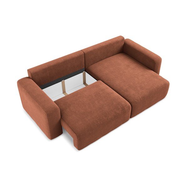 Šenilldiivanvoodi/panipaigaga nurgadiivan terrakota värvi (parem nurk/diivanvoodiga) Kona - Makamii-image-4