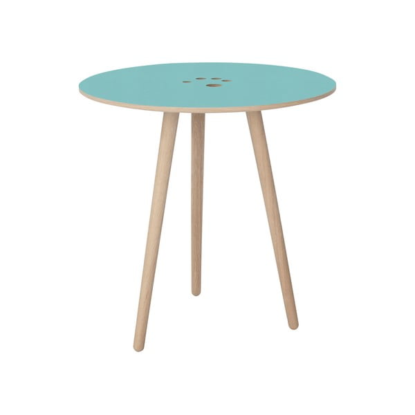 Světle modrý odkládací stolek WOOD AND VISION Handy, ⌀ 50 cm