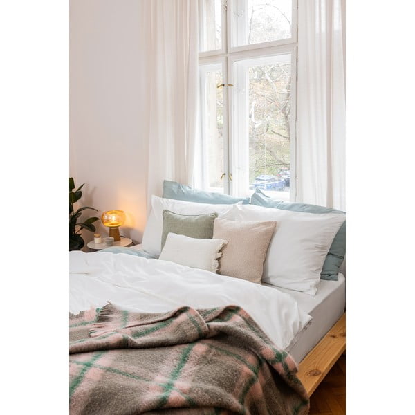 Valge mikrosatiinist voodipesu kaheinimesevoodile 200x200 cm Basic - Bonami Essentials-image-3