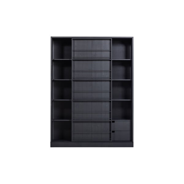 Mustast männipuidust raamaturiiul 150x200 cm Swing - WOOOD-image-4