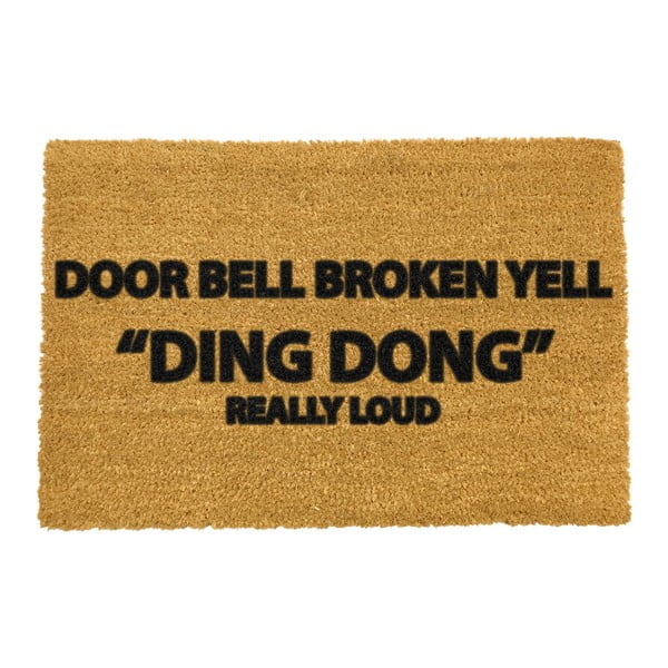 Looduslik kookosmatt , 40 x 60 cm Yell Ding Dong - Artsy Doormats
