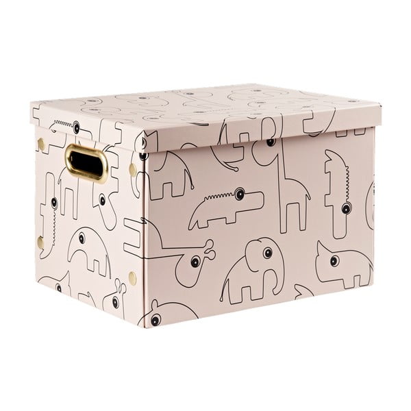 Růžový úložný box Done by Deer Contour