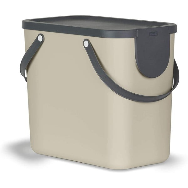 Helepruun taaskasutatud plastikust prügikast 25 l Albula - Rotho