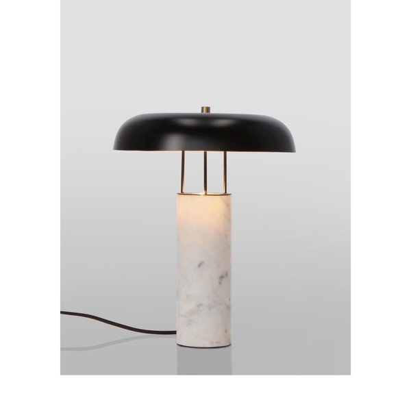 Mustvalge marmorist laualamp metallvarjuga (kõrgus 33 cm) Kaithal - Bizzotto-image-2