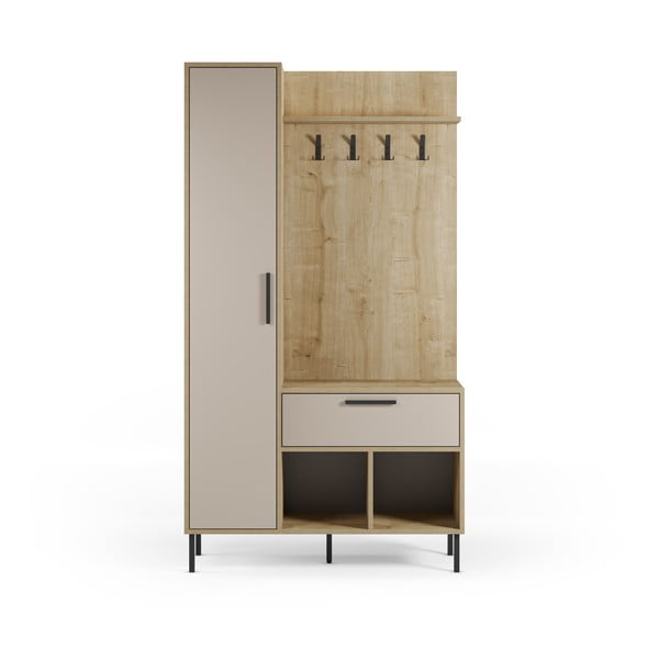 Kreem tammespoonist koridorikomplekt 108x195x35 cm Heidy - Marckeric