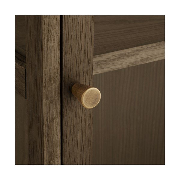 Tumepruun rippuv vitriinkapp tammepuust dekooriga 40x60x20 cm Zamora - House Nordic-image-4