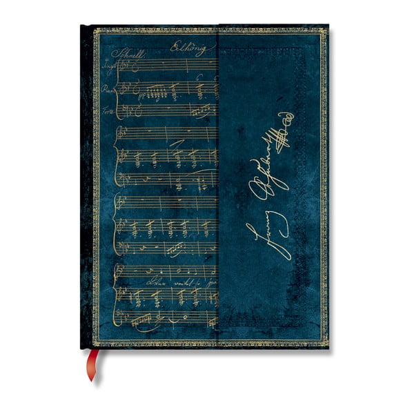 Sinine vooderdatud kõvakaaneline märkmik , 144 lehekülge Schubert - Paperblanks