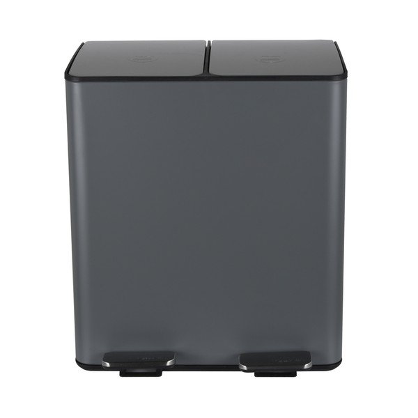 Tumehall terasest prügikast 2x20 l sorteeritud jäätmete jaoks/pedaaliga Aliya - Spirella-image-4