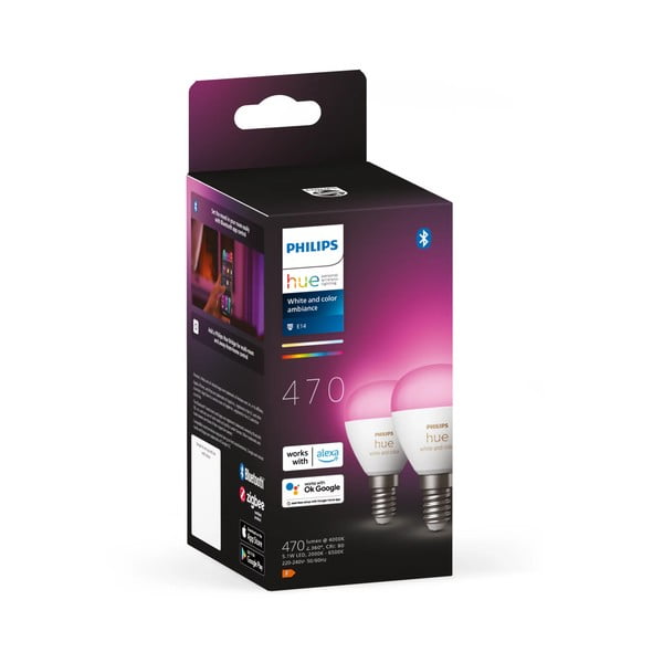 Nutipirnid 2tk komplektis E14, 5W White and color ambiance - Philips Hue-image-2