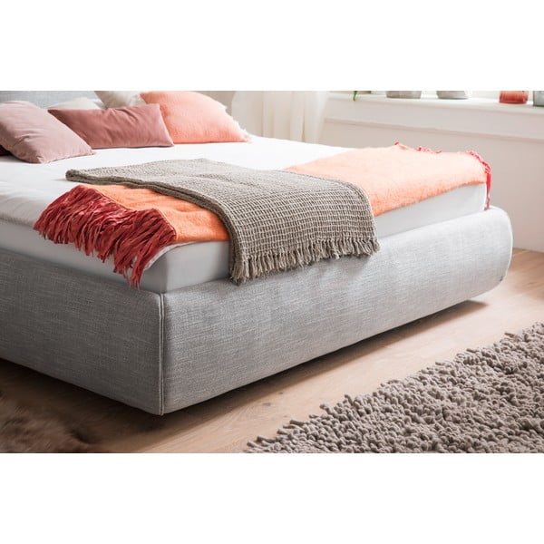 Hall polsterdatud kaheinimesevoodi koos voodipõhja ja panipaigaga 180x200 cm Atesio – Meise Möbel-image-1