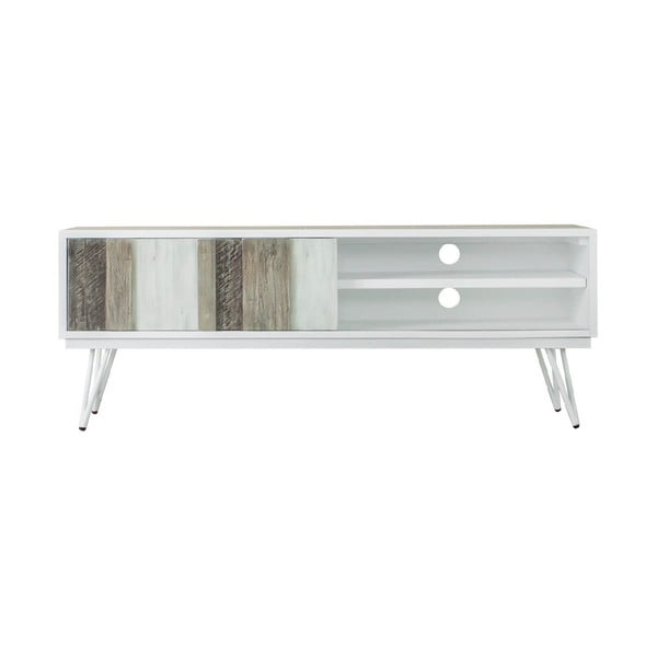 Hnědo-bílý TV stolek sømcasa Niza, šířka 150 cm
