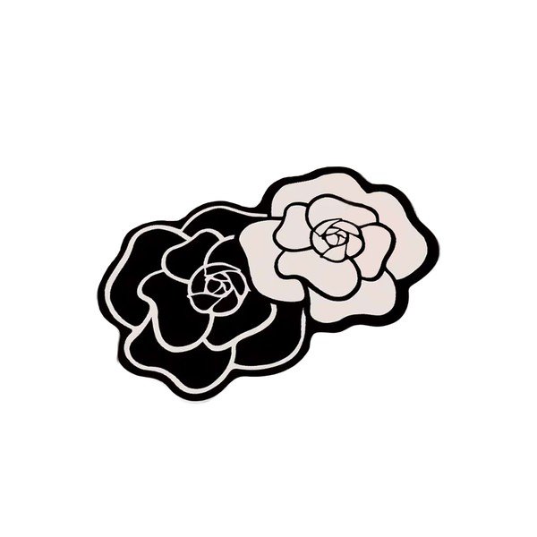 Mustvalge vannitoamatt 60x100 cm Bungari Rose - Foutastic