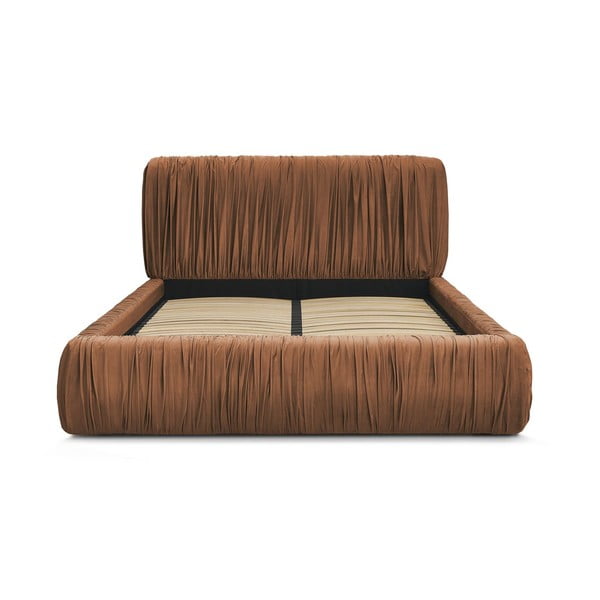 Oranž polsterdatud kaheinimesevoodi koos panipaigaga 180x200 cm Blair - Bobochic Paris-image-4