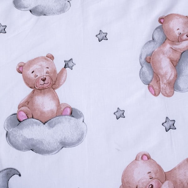 Valge puuvillane laste voodipesu 100x135 cm Teddy Bear "Ribbon" - Jerry Fabrics-image-4