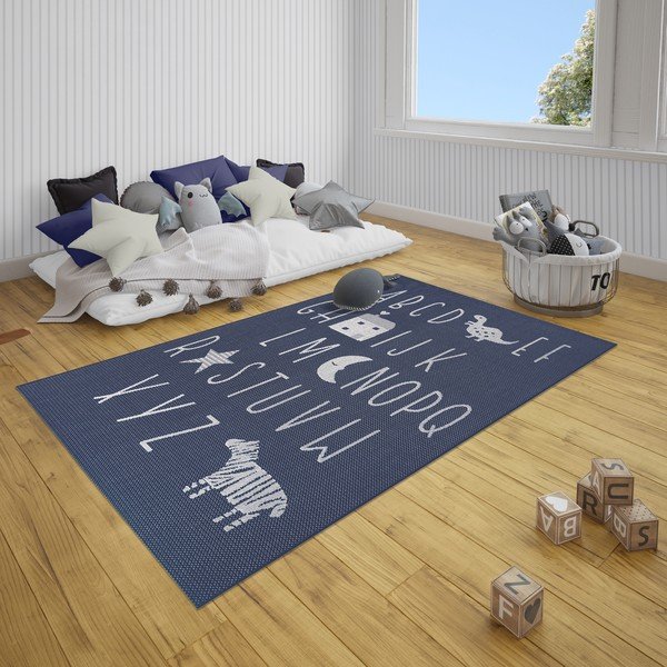 Sinine lastevaip Letters, 120 x 170 cm - Ragami-image-1