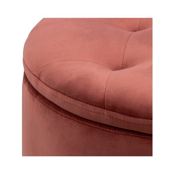 Korallroosa sametist pouf , ⌀ 60 cm Retina - Actona-image-3