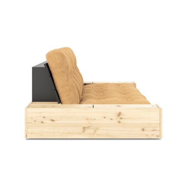 Helepruun-sinepivärvi velvetist diivanvoodi 244 cm Base - Karup Design-image-3