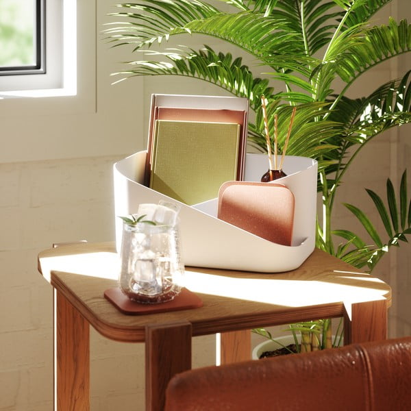 Valge plastikust vannitoa organisaator kosmeetikale Glam - Umbra-image-3