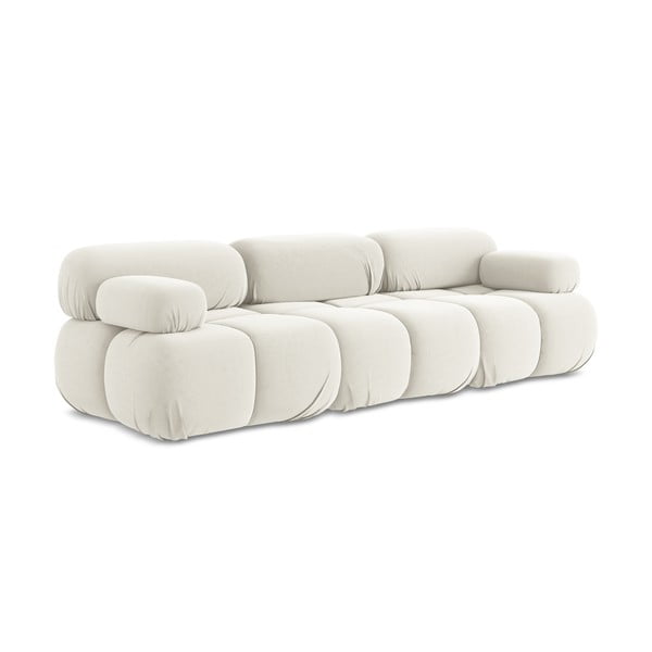 Valge sametist moodulsofa 285 cm Lokua - Makamii-image-3