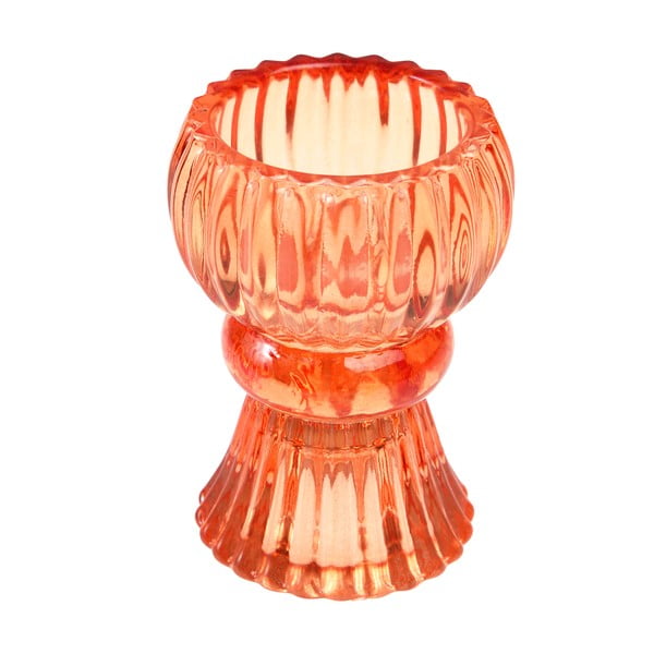 Madal oranž klaasist küünlajalg - Rex London