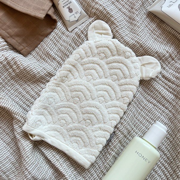 Elevandiluu värvi orgaanilisest puuvillast pesulapp 14x22 cm Off-White - Cam Cam Copenhagen-image-1