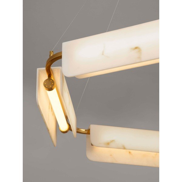 Kreemikas/messingvärvi LED-rippvalgusti marmorist dekooriga, hämardatav, ø 93 cm Aider - Nova Luce-image-2