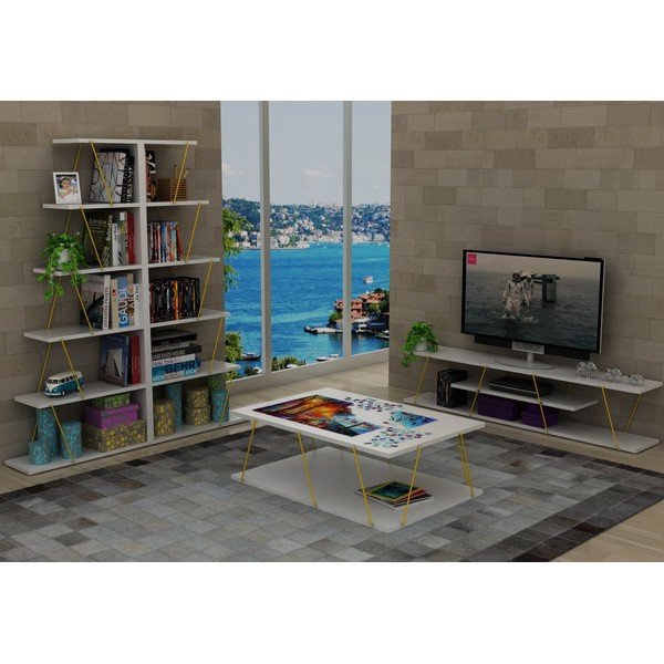 Valge raamaturiiul kollase detailiga Rafevi Tars Mini - Unknown-image-4