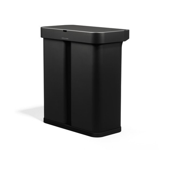 Must terasest prügikast 34+24 l sorteeritud jäätmete jaoks/kontaktivaba Dual Sensor - simplehuman