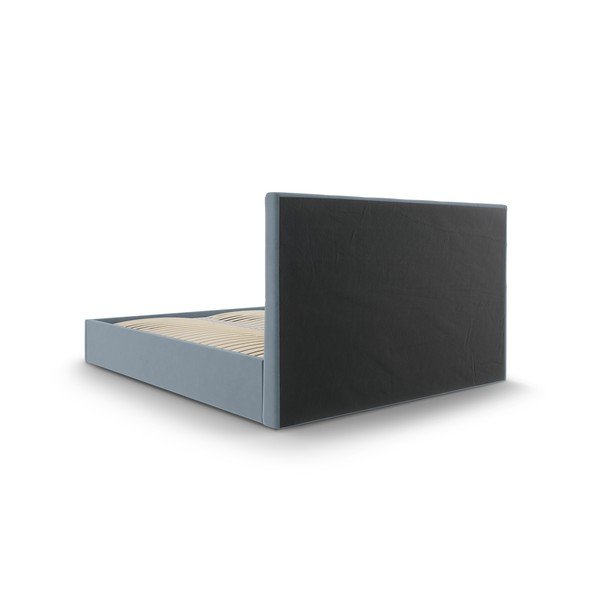 Helesinine polsterdatud kaheinimese voodi, millel on hoiuruum ja rest 180x200 cm Nerin - Mazzini Beds-image-4