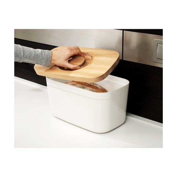 Valge leivakast puidust kaanega Prügikast - Joseph Joseph-image-3