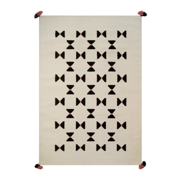 Ručně tkaný vlněný koberec Art For Kids Bow Tie, 110 x 160 cm