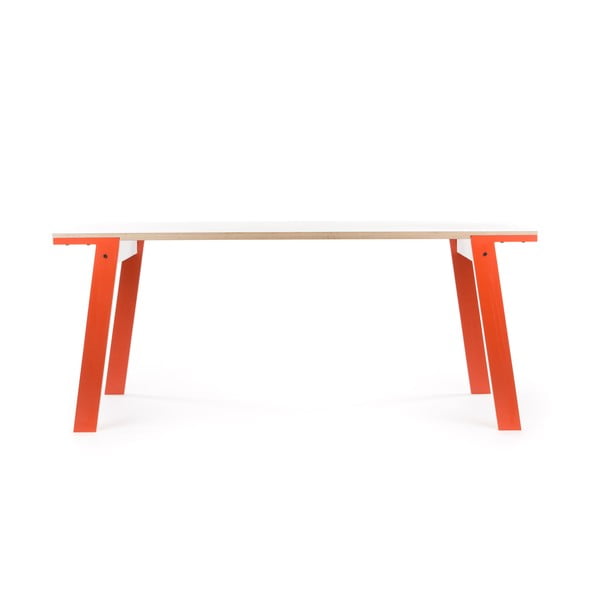 Oranžový jídelní/pracovní stůl rform Flat, deska 200x90 cm