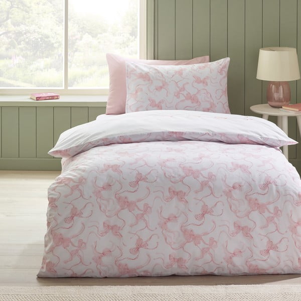 Valge voodipesu üheinimesevoodile 135x200 cm Bow Embroidery - Catherine Lansfield-image-2