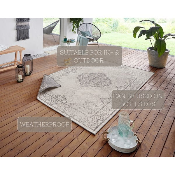 Hall ja kreemjas õuevaip , 80 x 150 cm Cebu - NORTHRUGS-image-4